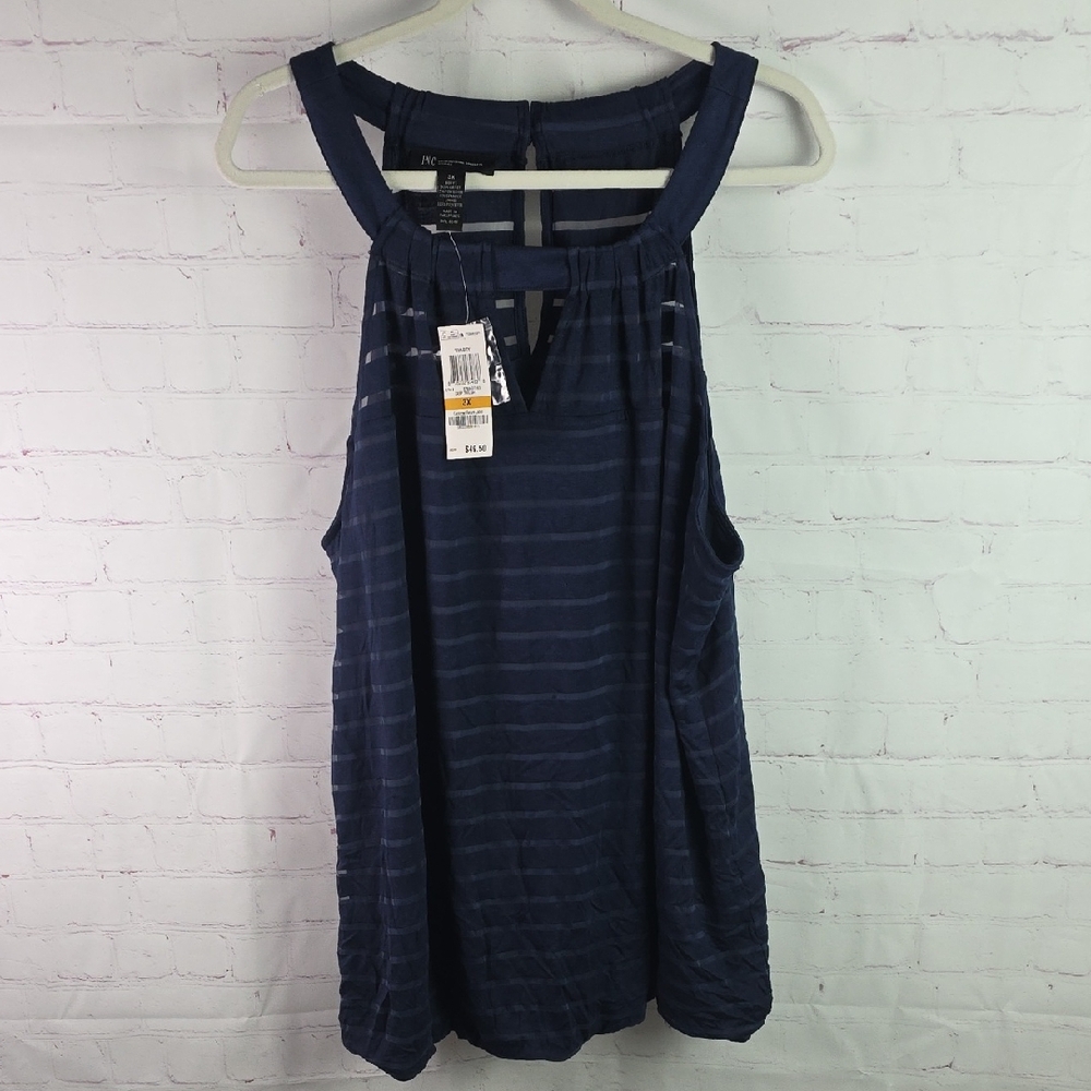 INC International Concepts Blue and White Top